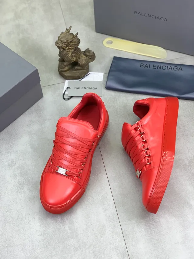 Balenciaga Defender sneakers lifestyle de couro vermelho 5