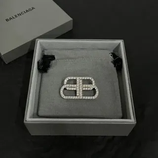 Balenciaga Double-B Pavé Crystal Brooch