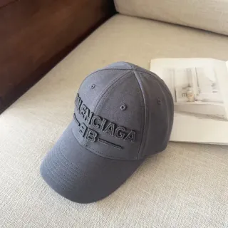 Balenciaga Gray Structured Six-Panel Tonal Embroidered Logo Baseball Cap