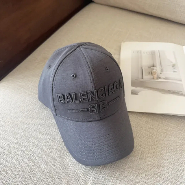 Balenciaga Boné de basebol cinza estruturado de seis painéis logo bordado tonal 8