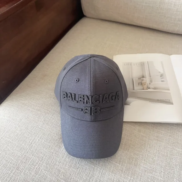 Balenciaga Boné de basebol cinza estruturado de seis painéis logo bordado tonal 9