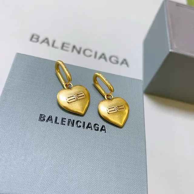 Balenciaga Boucles d'oreilles Logo Cœur Doré 6
