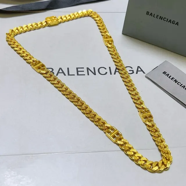 Collier Chaîne Logo Balenciaga Or-Ton 9