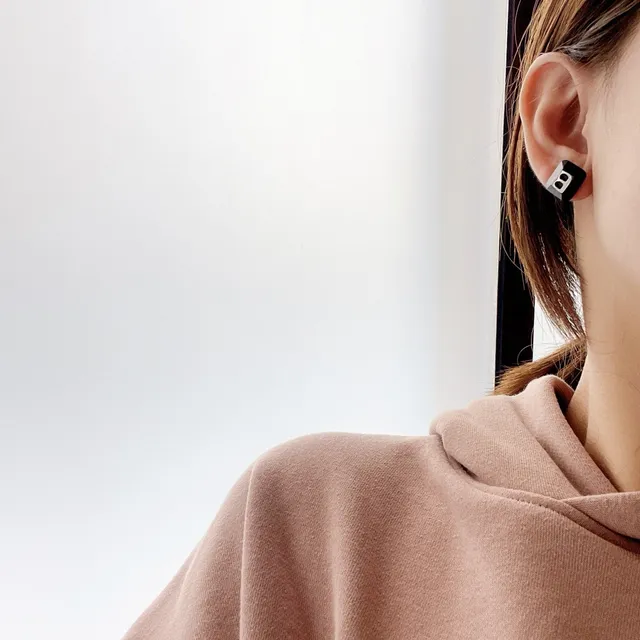 Balenciaga Logo Cutout Cubic Stud Earrings 8