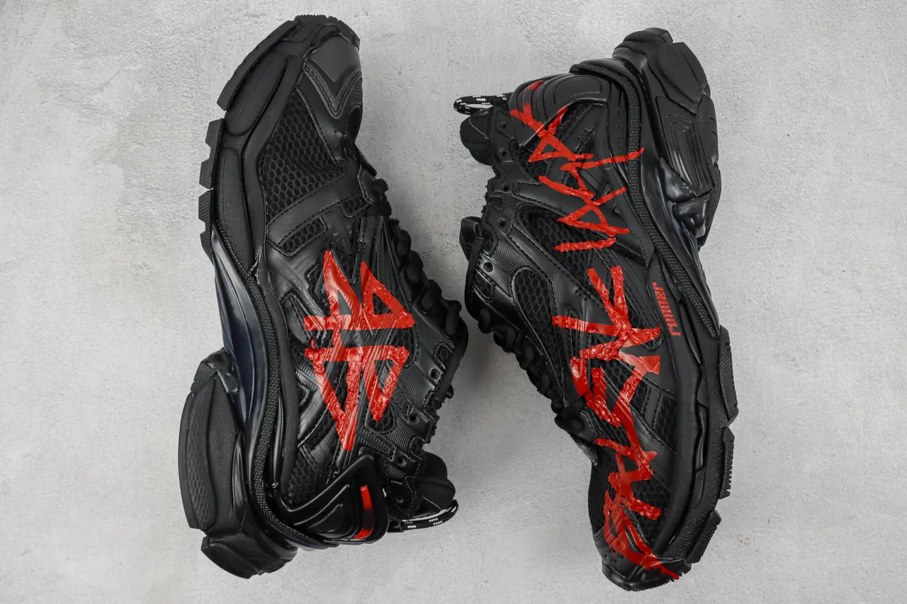 Balenciaga Runner Graffiti Black Red Chunky Sneakers 2