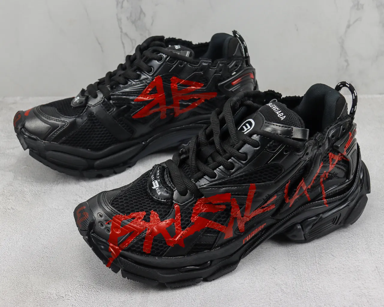 Balenciaga Runner Graffiti Black Red Chunky Sneakers 4