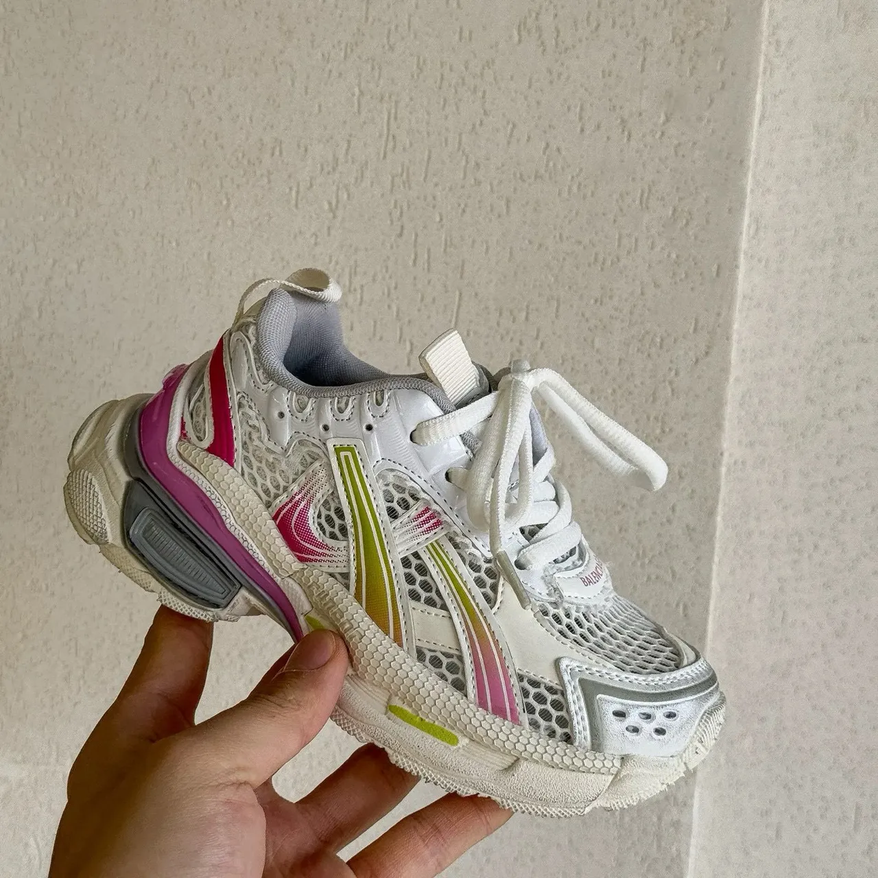 Balenciaga Runner White Black Oversized Sole Mesh-and-Synthetic Overlay Construction Chunky Sneakers 3