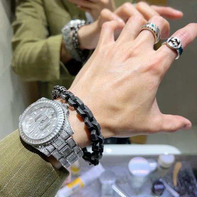Balenciaga Bracelet Chaîne Crâne Gris Gunmetal Métal 5