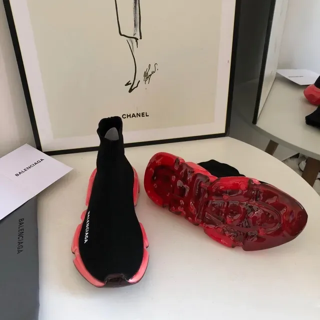 Balenciaga Speed Trainer أسود وأحمر Lifestyle Sneakers 3