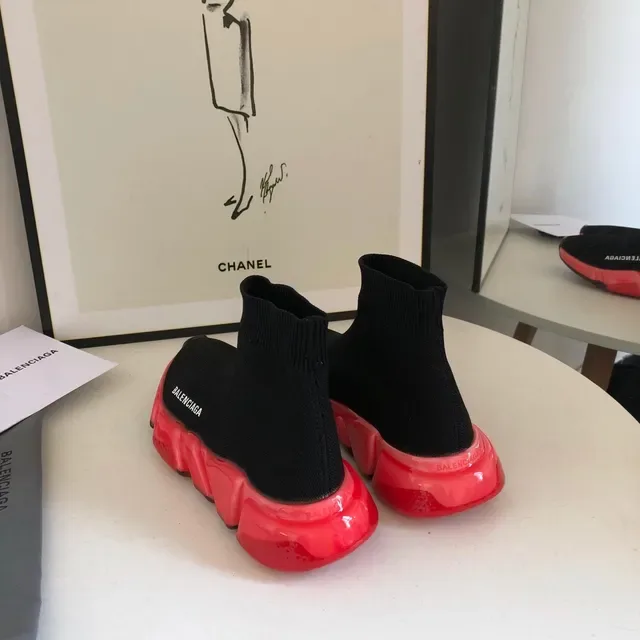Balenciaga Speed Trainer أسود وأحمر Lifestyle Sneakers 4