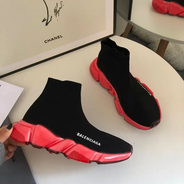 Balenciaga Speed Trainer أسود وأحمر Lifestyle Sneakers 5