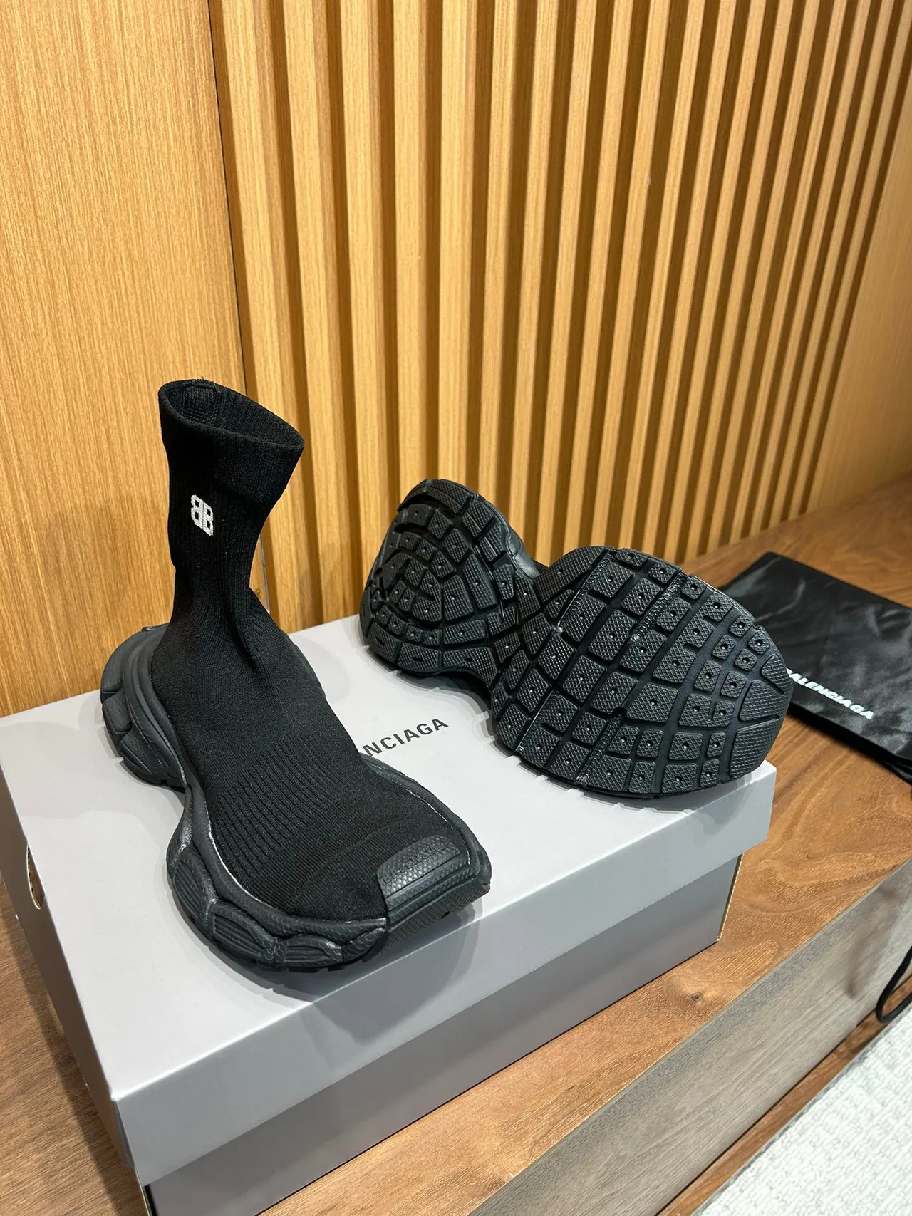 Balenciaga Speed Trainer Tênis Lifestyle Pretos com Ajuste de Meia 2