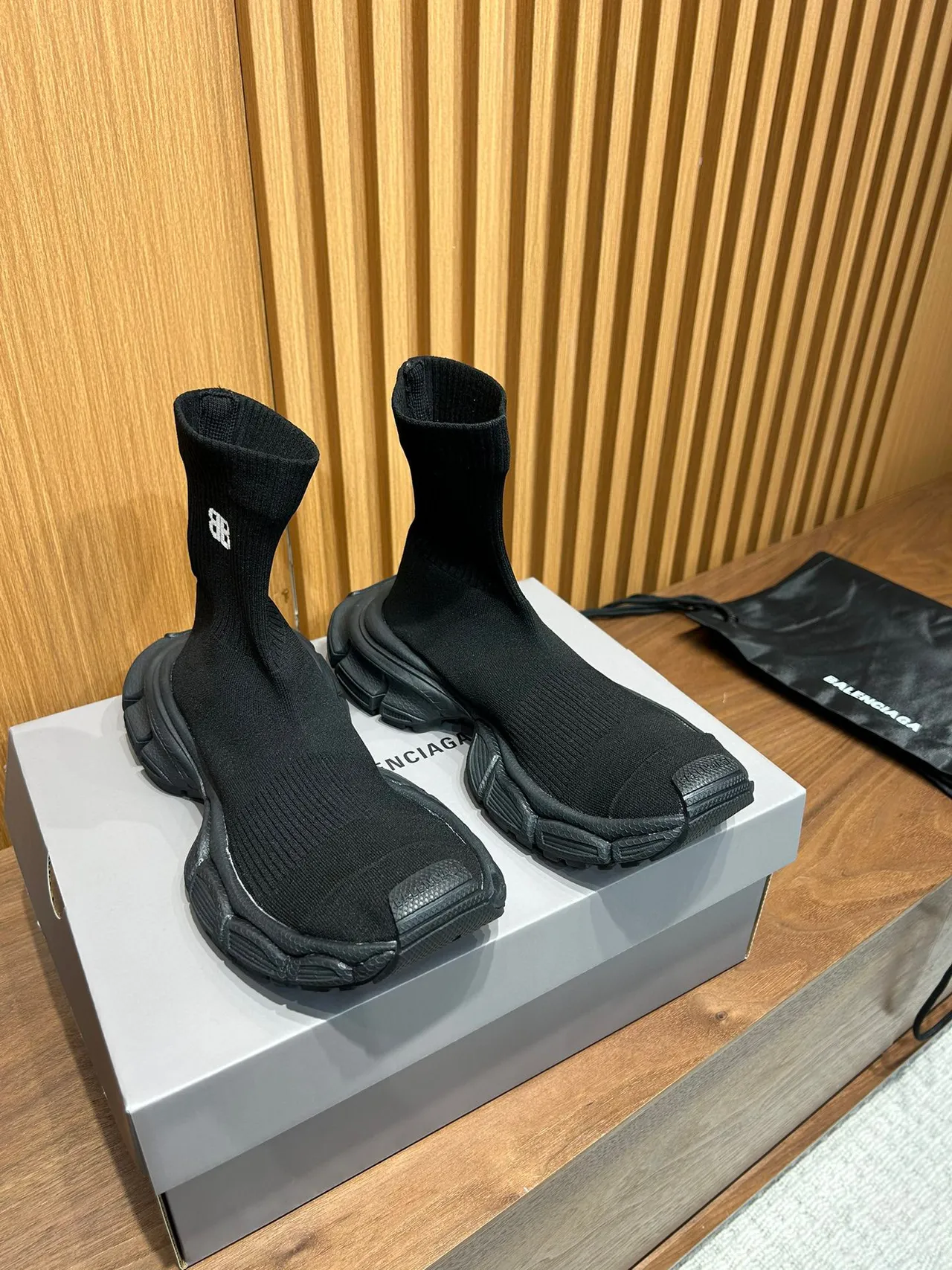 Balenciaga Speed Trainer Tênis Lifestyle Pretos com Ajuste de Meia 4