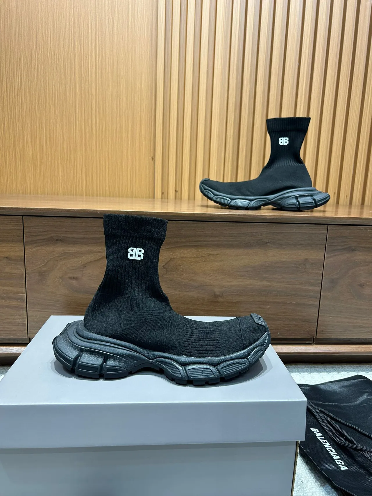 Balenciaga Speed Trainer Tênis Lifestyle Pretos com Ajuste de Meia 6