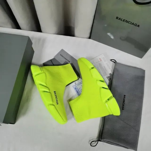 Balenciaga Speed Trainer Neon Yellow Lifestyle Sneakers 5