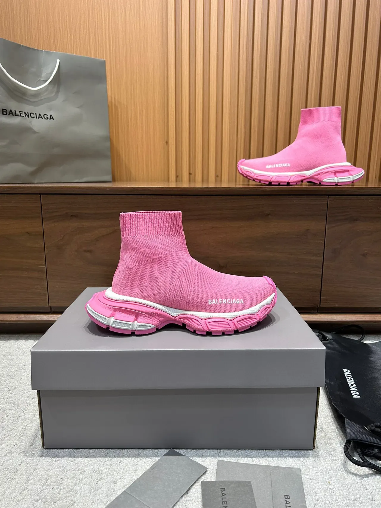 Balenciaga Speed Trainer Tênis Lifestyle Ajuste Sock Rosa 6