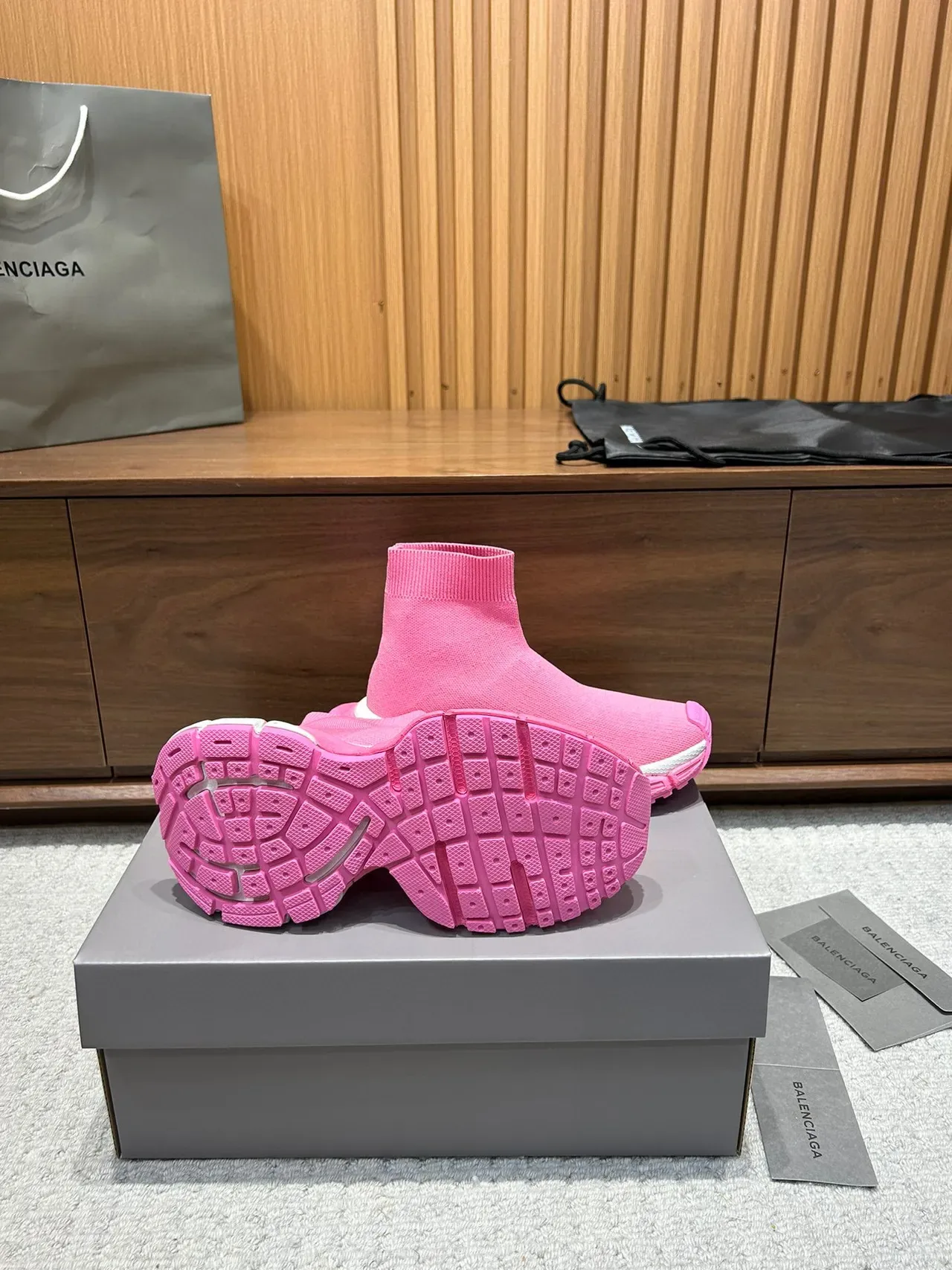 Balenciaga Speed Trainer Tênis Lifestyle Ajuste Sock Rosa 7