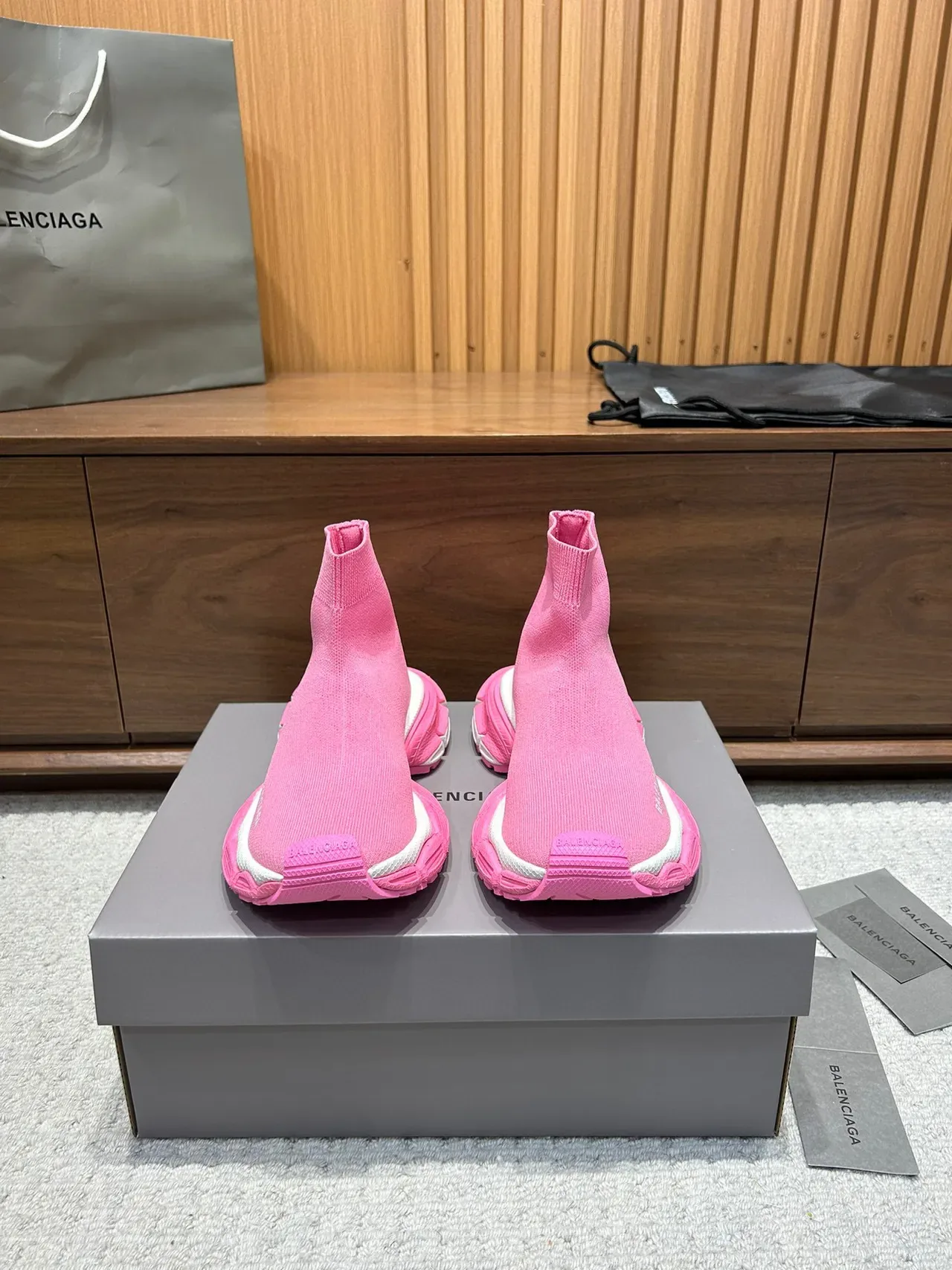 Balenciaga Speed Trainer Tênis Lifestyle Ajuste Sock Rosa 9