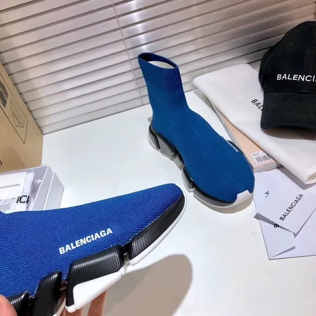Balenciaga Speed Trainer Royal Blue Black White sneakers lifestyle 2