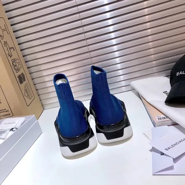 Balenciaga Speed Trainer Royal Blue Black White sneakers lifestyle 5