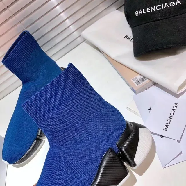 Balenciaga Speed Trainer Royal Blue Black White sneakers lifestyle 8