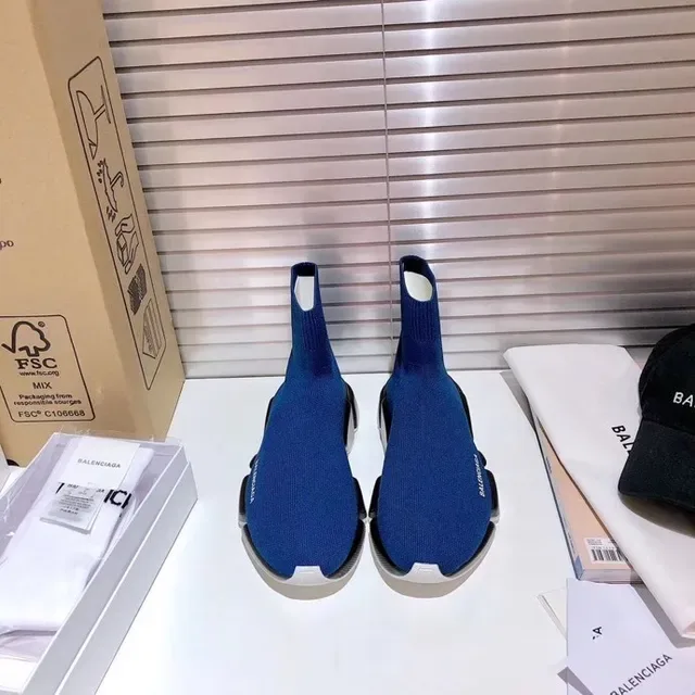 Balenciaga Speed Trainer Royal Blue Black White sneakers lifestyle 9