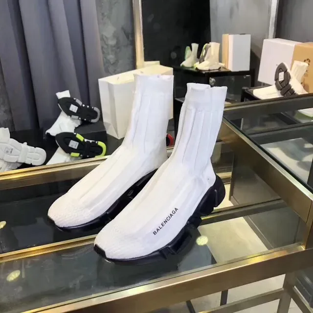Balenciaga Speed Trainer أبيض وأسود Lifestyle Sneakers 3