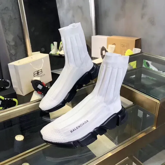 Balenciaga Speed Trainer أبيض وأسود Lifestyle Sneakers 4
