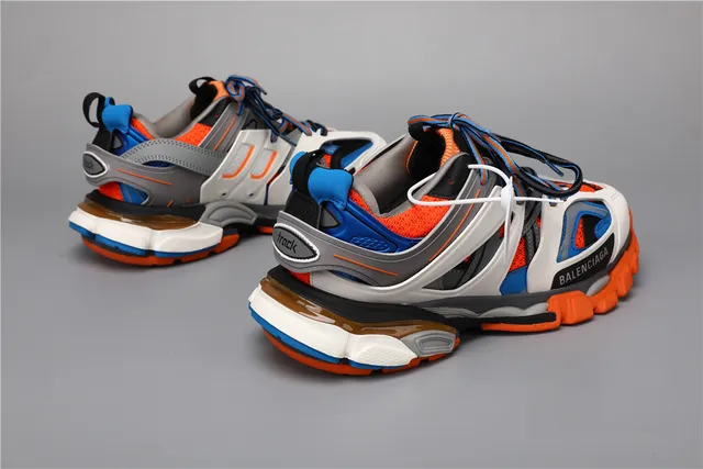 Balenciaga Track Sneaker Branco Laranja Azul Cinza Tênis Chunky 3