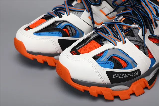 Balenciaga Track Sneaker Branco Laranja Azul Cinza Tênis Chunky 4