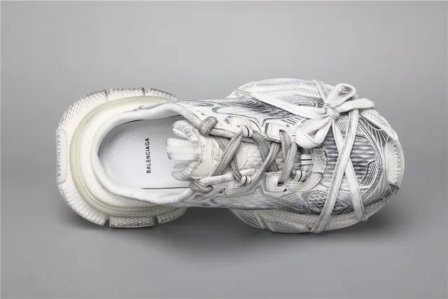 Balenciaga Track Trainer حذاء رياضي أبيض كامل 7