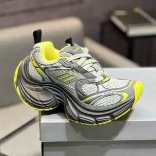 Balenciaga Track Trainer رمادي وأصفر نيون حذاء رياضي سميك