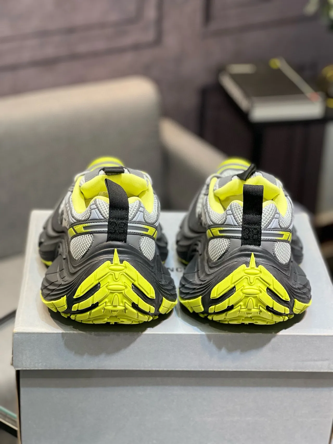 Balenciaga Track Trainer Gris et Jaune Néon Sneakers Chunky 8