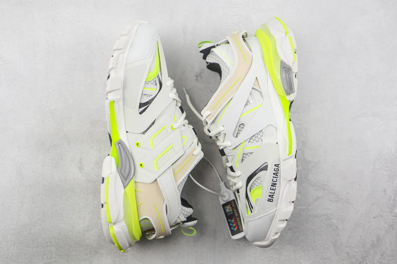 Balenciaga Track Trainer Sneakers Chunky Blanc Beige Vert Néon 2
