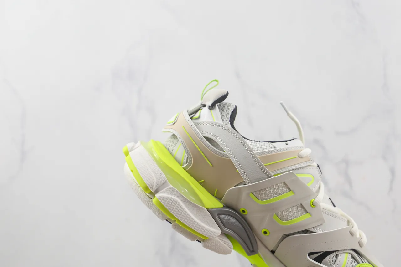 Balenciaga Track Trainer Sneakers Chunky Blanc Beige Vert Néon 5
