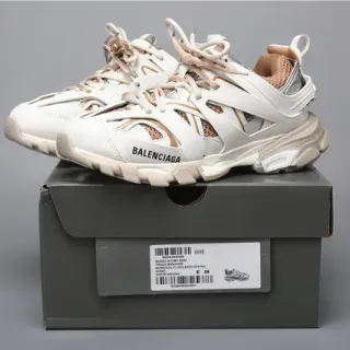 Balenciaga Track Trainer حذاء رياضي أبيض وبني سميك
