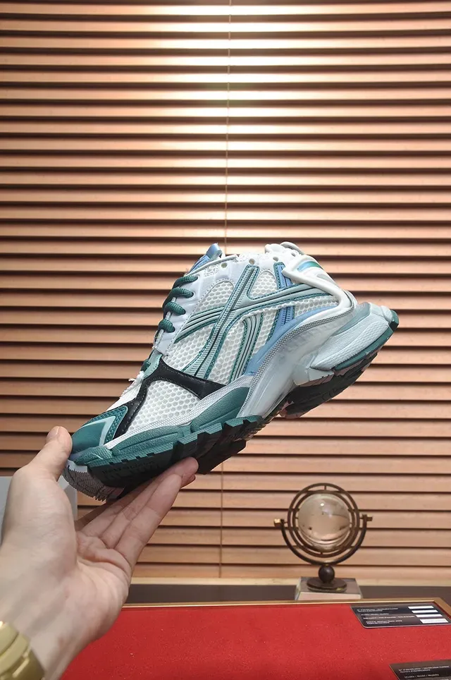 Balenciaga Track Trainer White Teal Blue Chunky Sneakers 5
