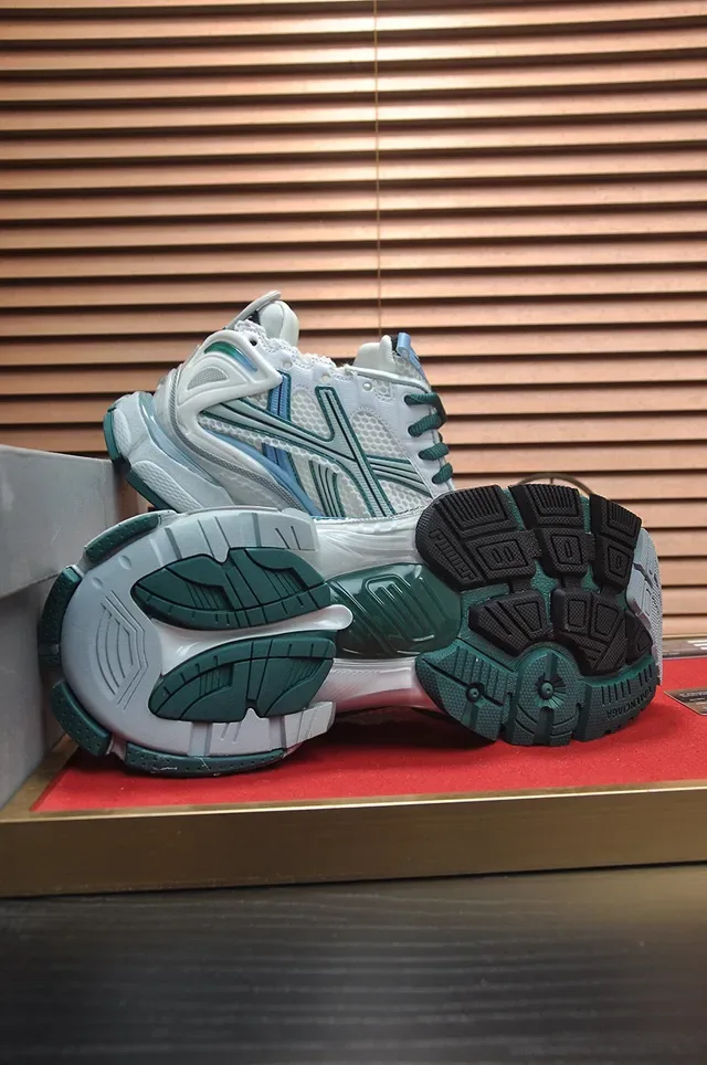 Balenciaga Track Trainer White Teal Blue Chunky Sneakers 7