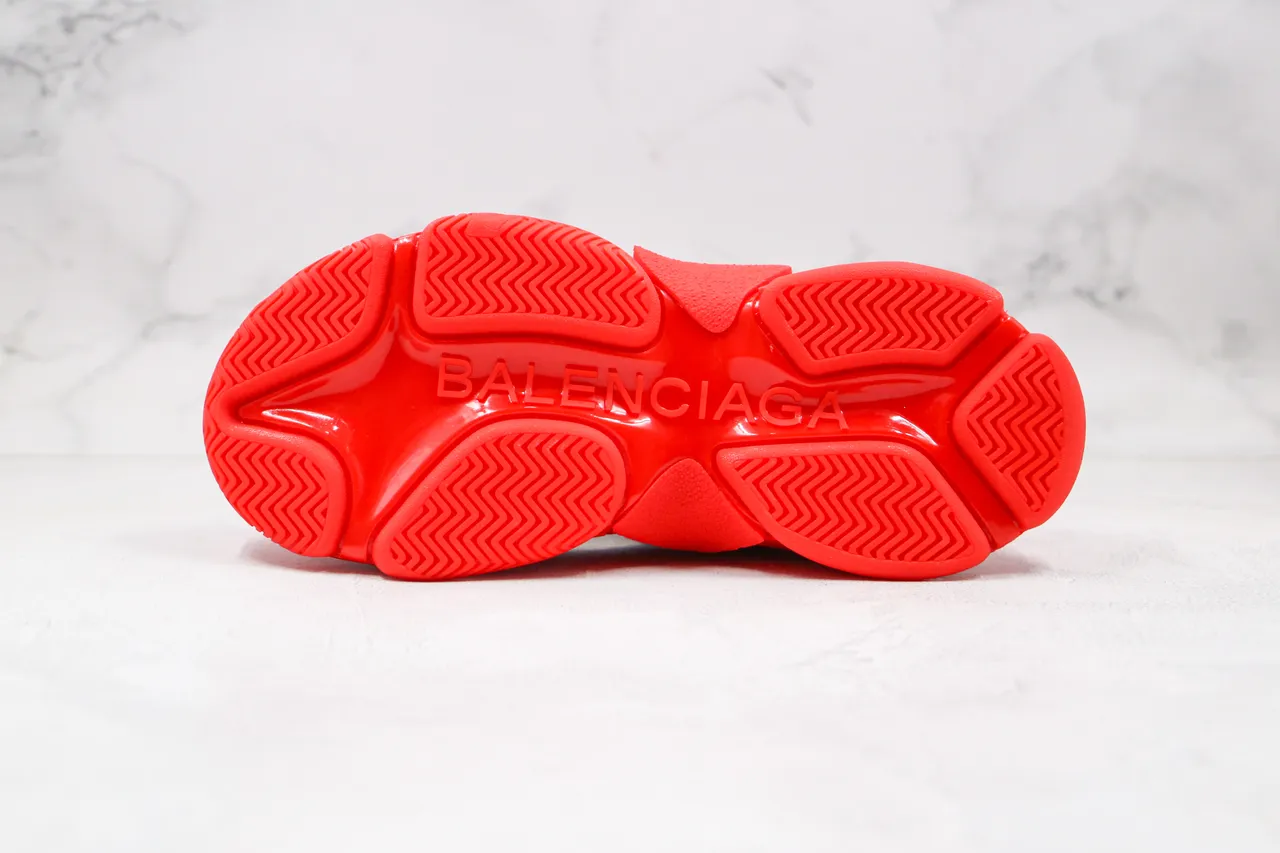 Balenciaga Triple S Tênis Chunky Monocromático Vermelho 2