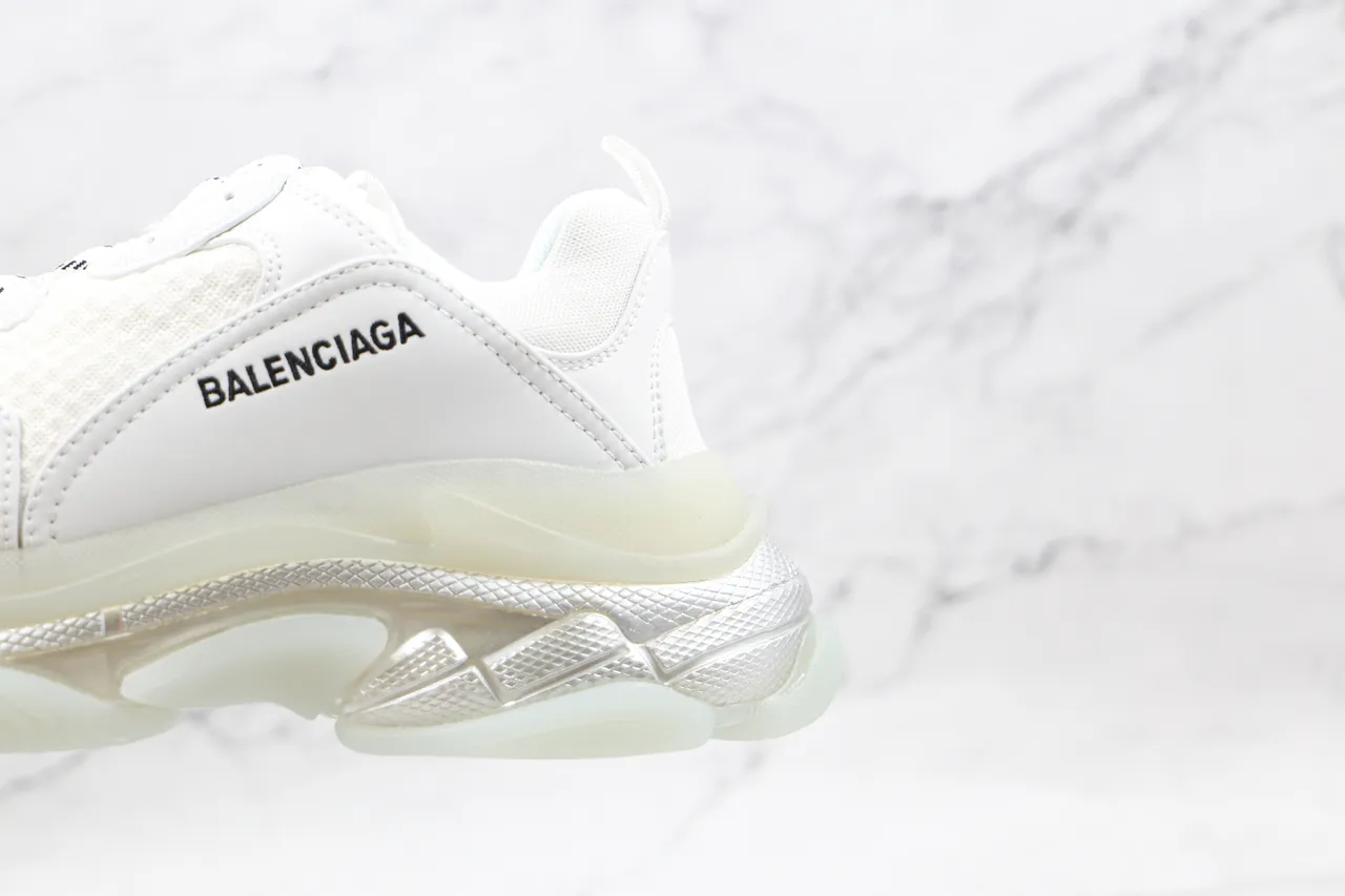Balenciaga Triple S White Translucent Bubble Chunky Sneakers 4