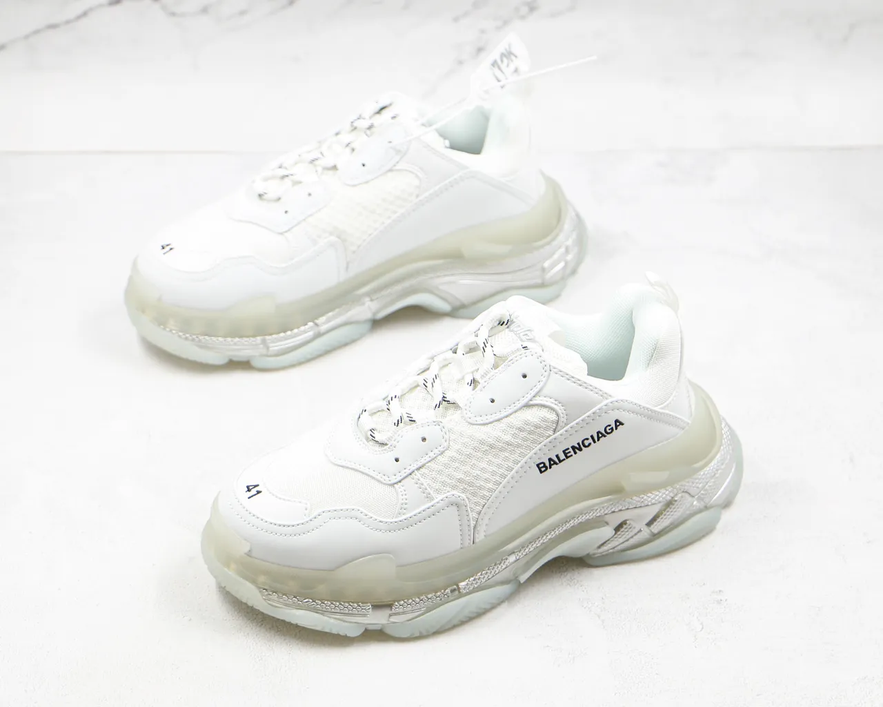 Balenciaga Triple S White Translucent Bubble Chunky Sneakers 7