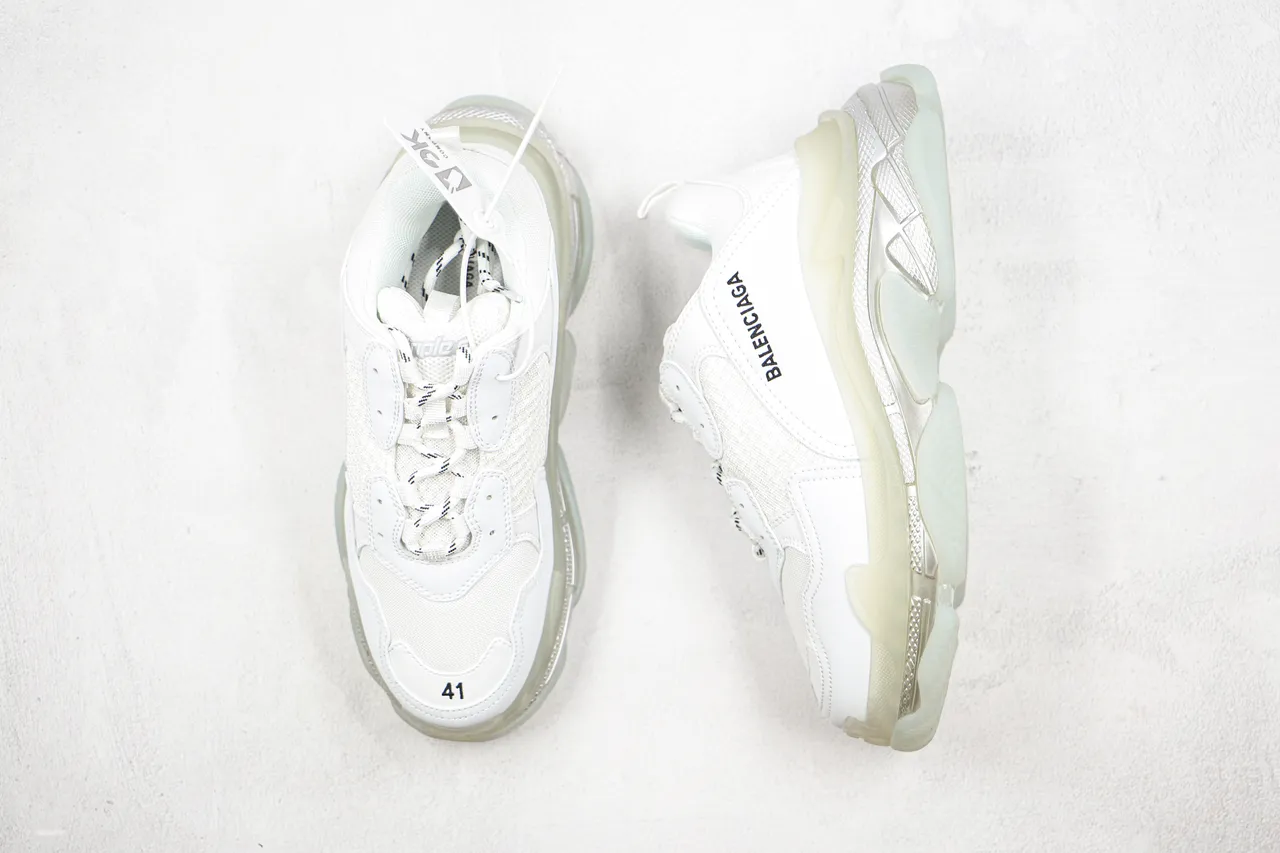 Balenciaga Triple S White Translucent Bubble Chunky Sneakers 8