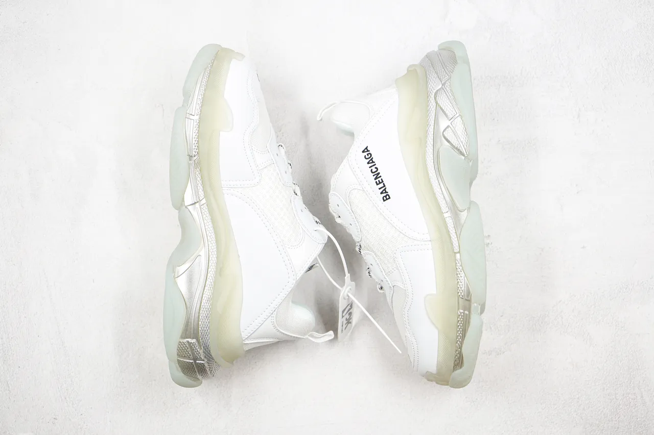 Balenciaga Triple S White Translucent Bubble Chunky Sneakers 9