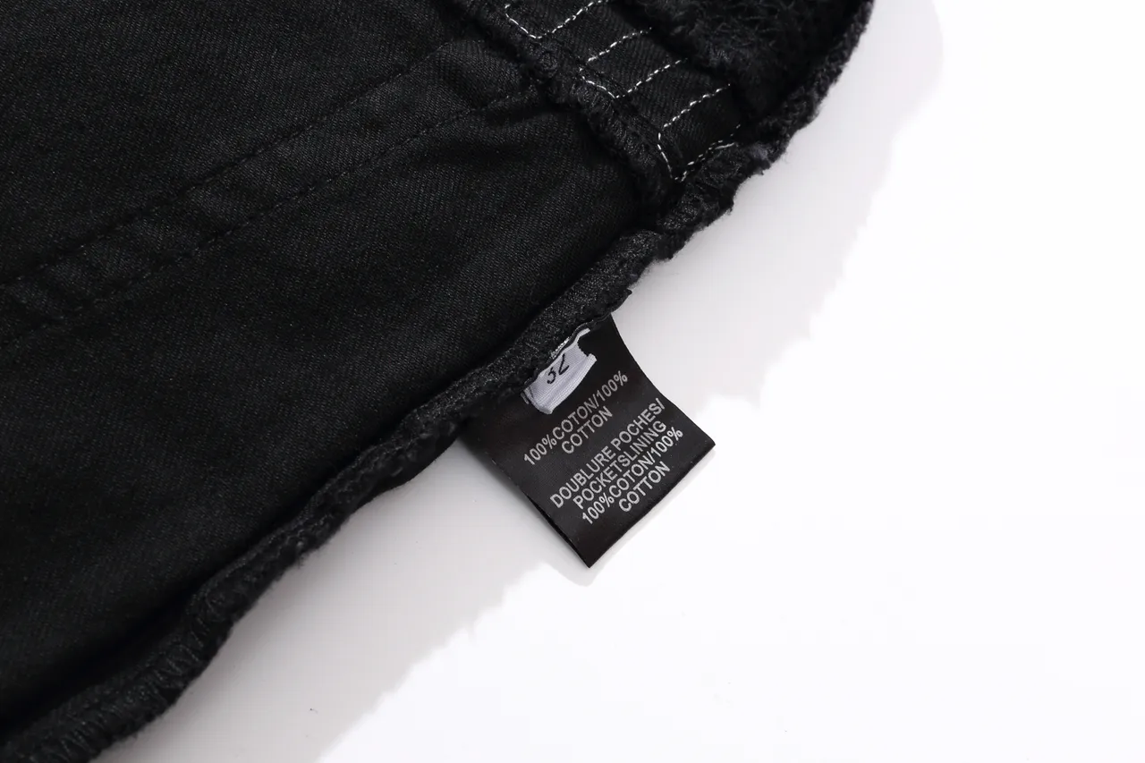 Balmain Moto-Panel Zip Pocket Black Denim Shorts 2