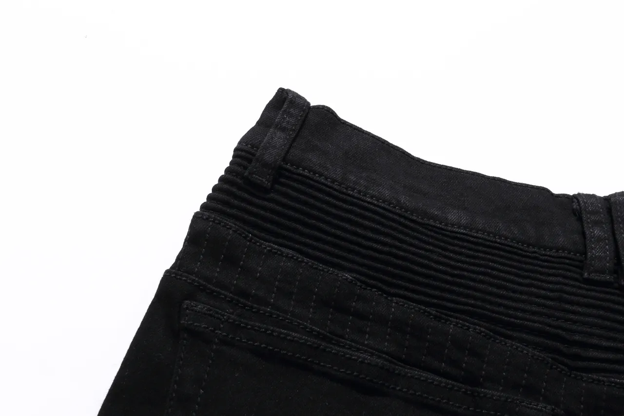 Balmain Moto-Panel Zip Pocket Black Denim Shorts 4