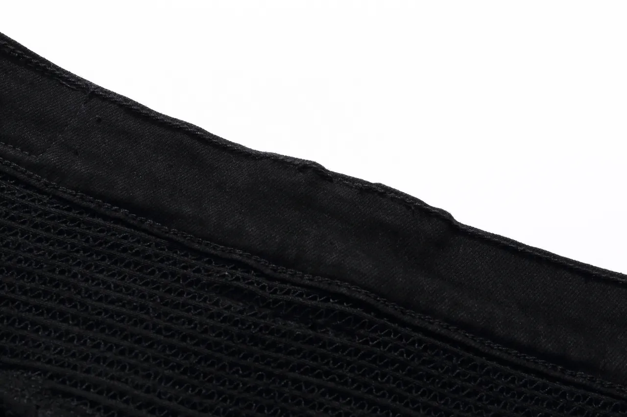 Balmain Moto-Panel Zip Pocket Black Denim Shorts 8