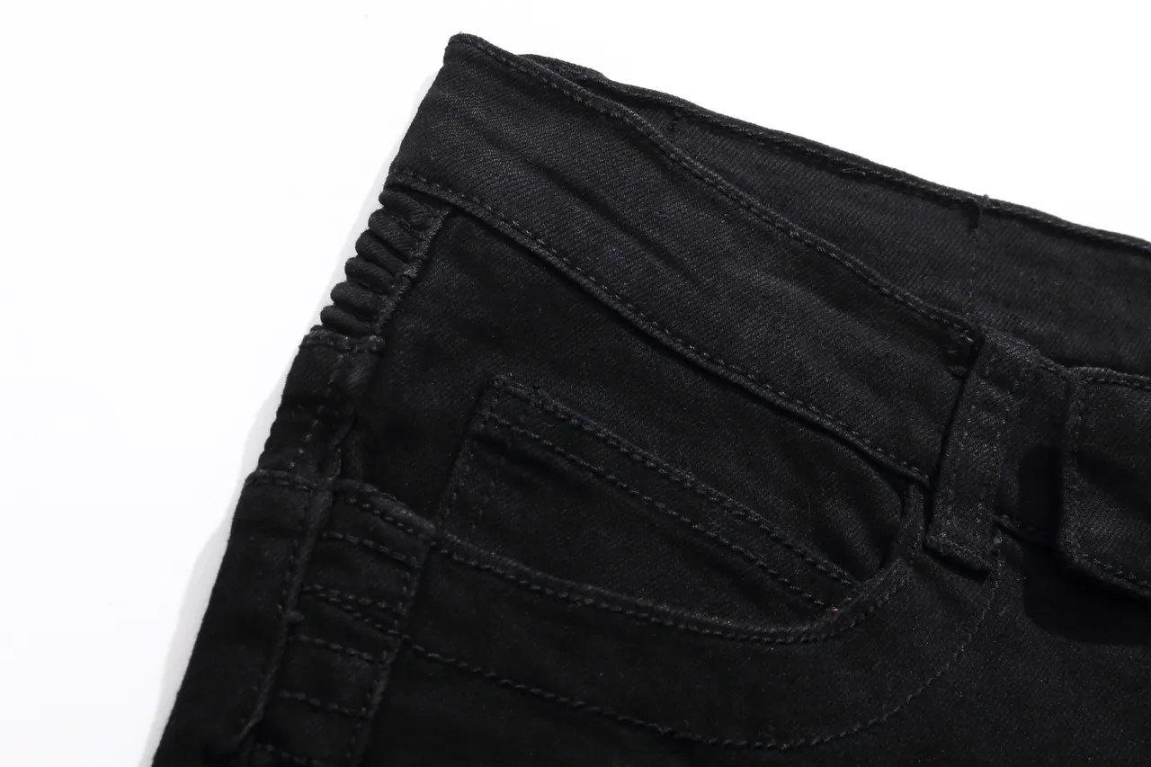 Balmain Moto-Panel Zip Pocket Black Denim Shorts 11