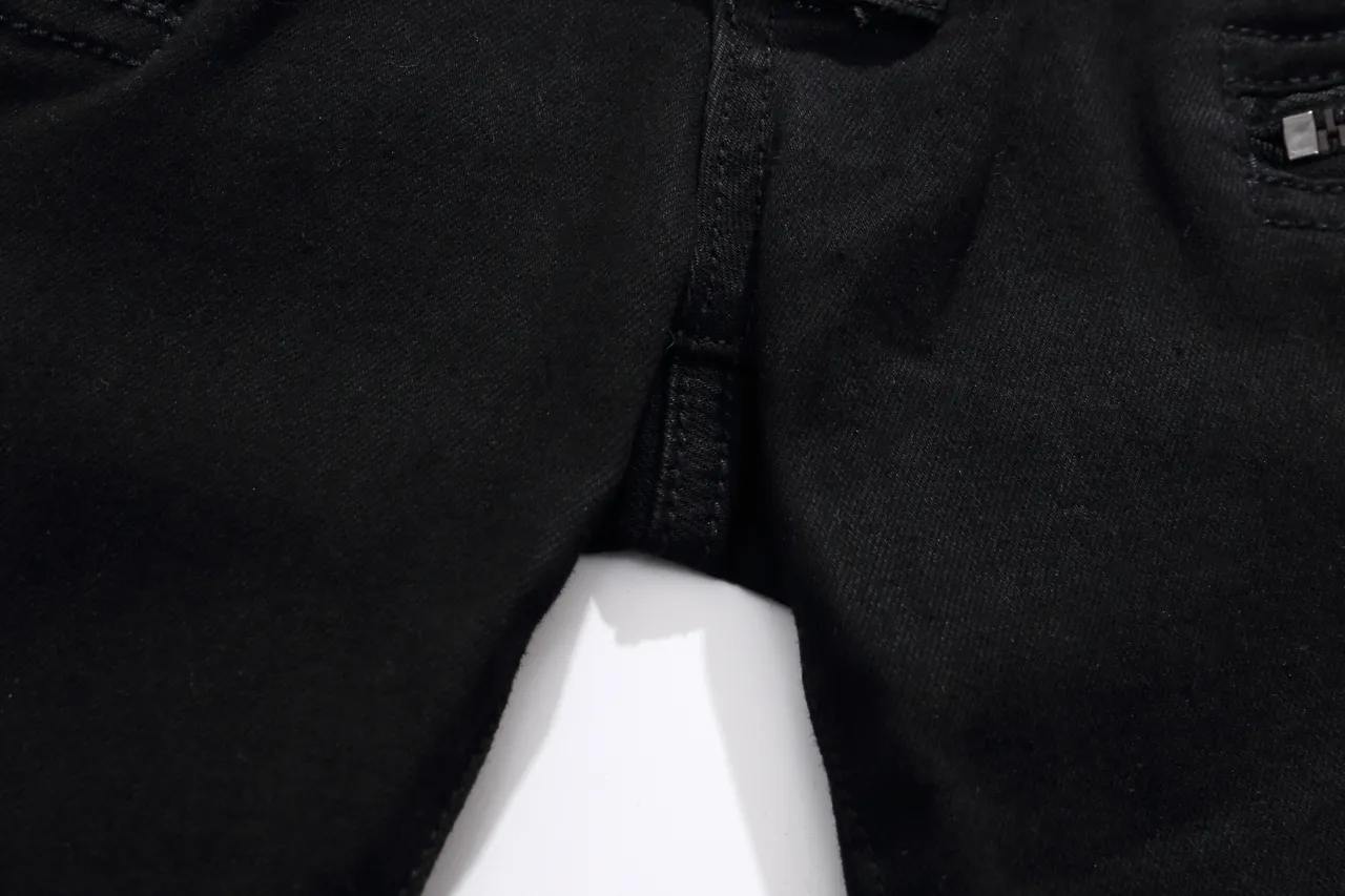 Balmain Moto-Panel Zip Pocket Black Denim Shorts 13