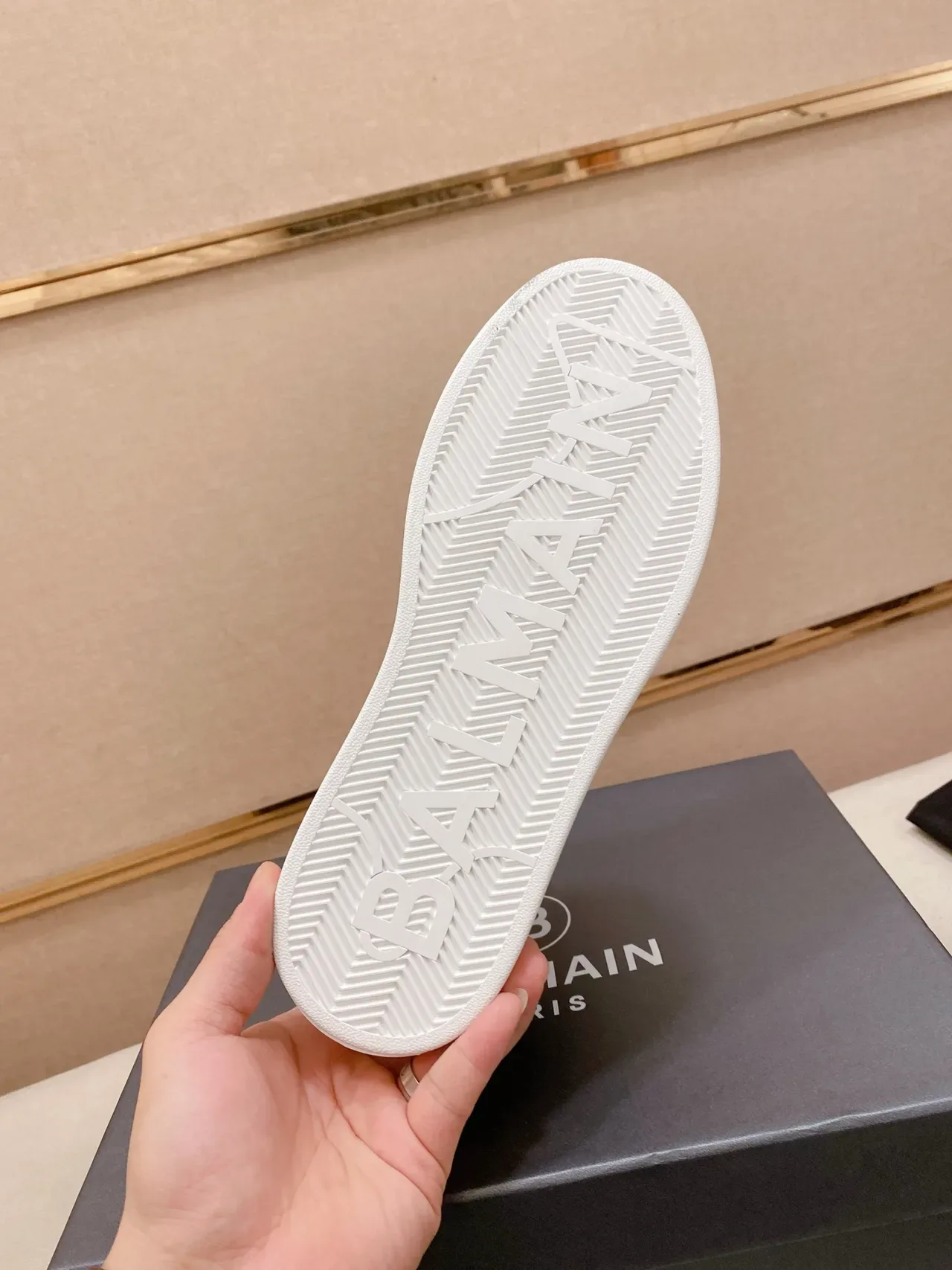 Balmain Navy White High-Top Embossed Monogram Lifestyle Sneakers 2