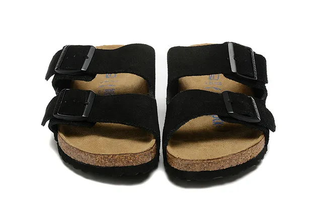 Birkenstock Arizona صندل كاجوال سويد أسود 3